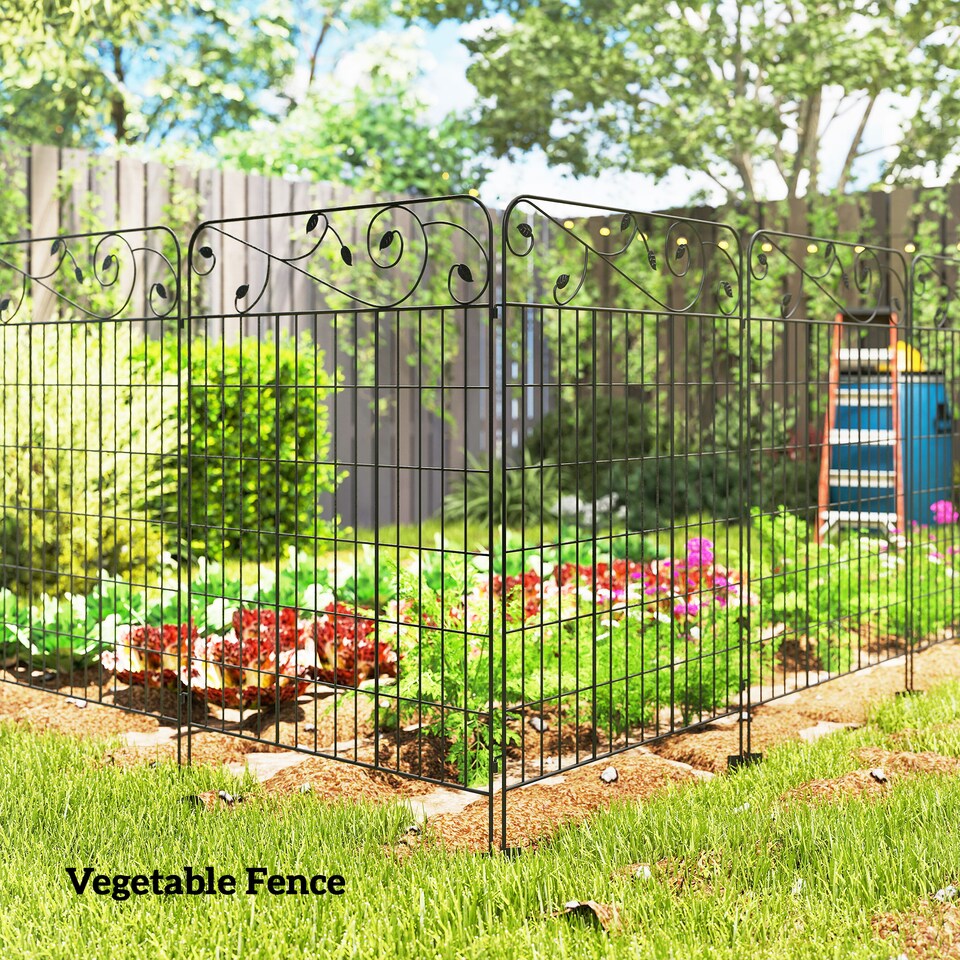 image 1 of Outsunny Decorative Garden Fencing 4PCs 43in x 11.5ft Metal Border Edging
