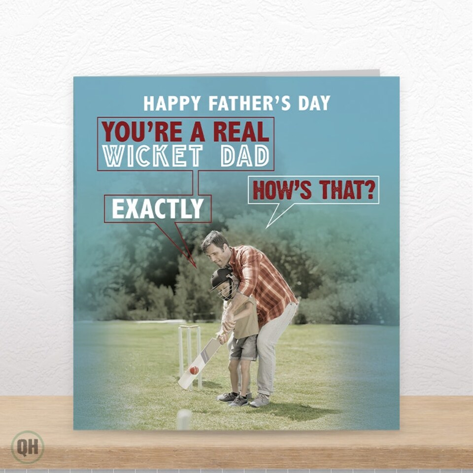 image 1 of You're A Real Wicket Dad - Funny Father's Day Cricket Card