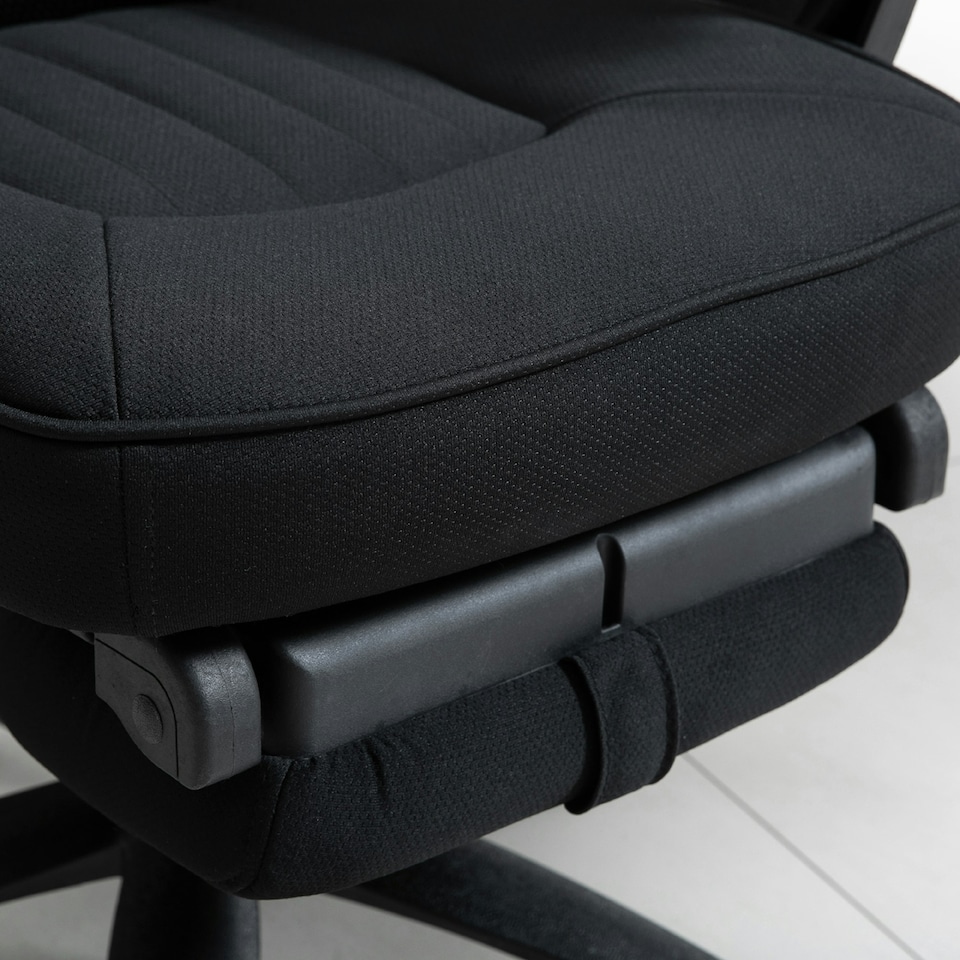image 1 of Vinsetto Mesh Swivel Task Chair for Home Office Desk Recliner w/ Footrest Black