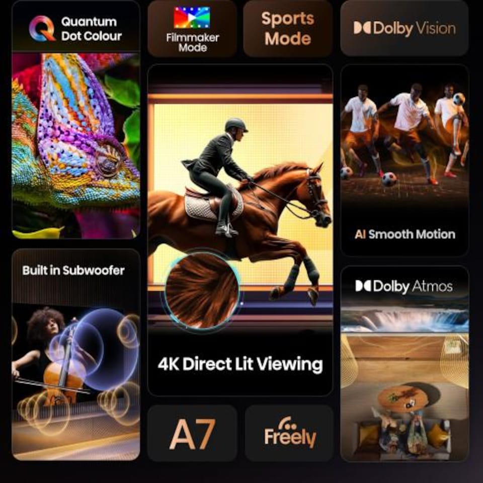 image 1 of Hisense 55A7QTUK 55inch 4K UHD QLED SMART TV WiFi Dolby Atmos