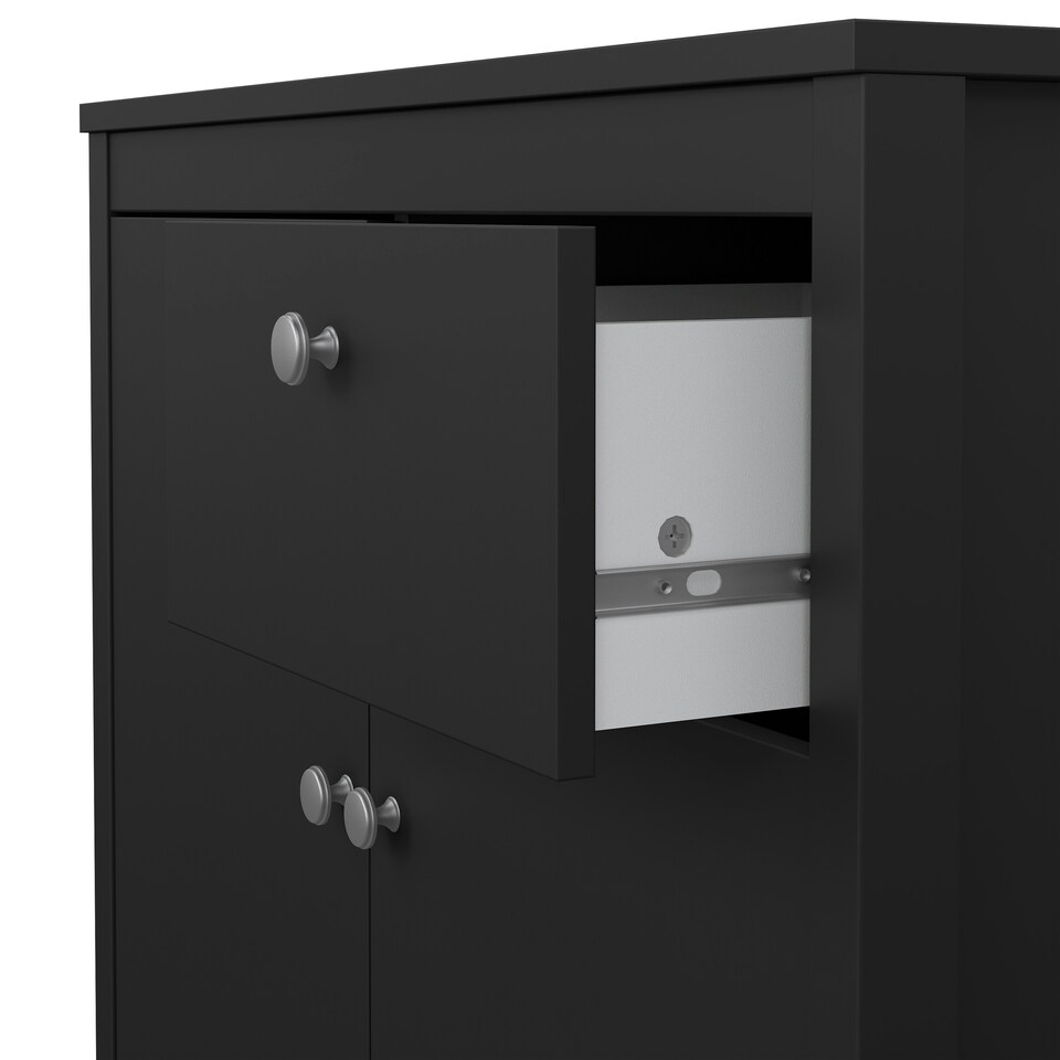 image 1 of Madrid Sideboard 2 Doors 1 Drawer in Matt Black