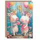 image 1 of Cute Unicorn Piglet Party Balloons 9th 9 Year Old Child Kids Birthday Card
