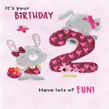Pink 2nd Birthday Card Second Nature