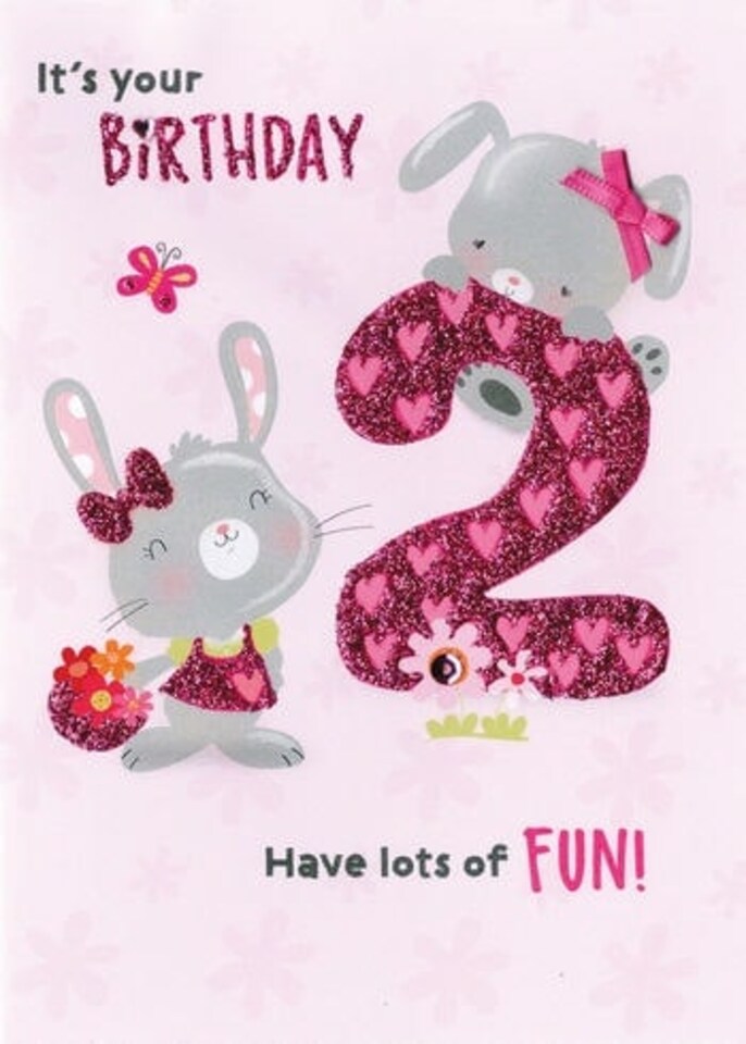 image 1 of Pink 2nd Birthday Card Second Nature