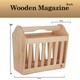image 8 of Apollo Rubberwood Magazine Rack 42 x 39 x 26cm with Handle Freestanding Storage for Magazines Books & Mail Natural Finish