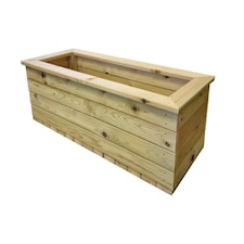 Deluxe Large Trough Planter - Timber - L40 x W100 x H32 cm - Fully Assembled | Brown
