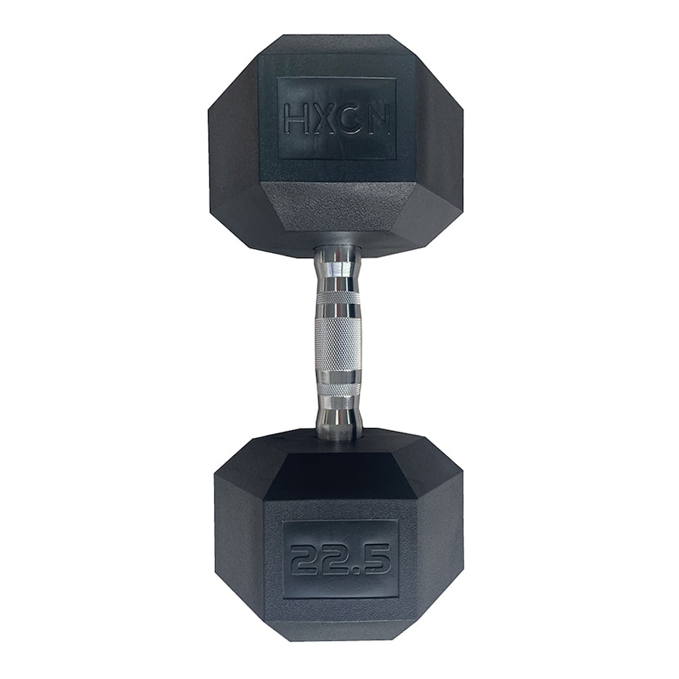 image 1 of HXGN Pro Hex Dumbbells — Pair, 22.5 kg Each, Knurled Steel Handles | Multi | 22.5kg