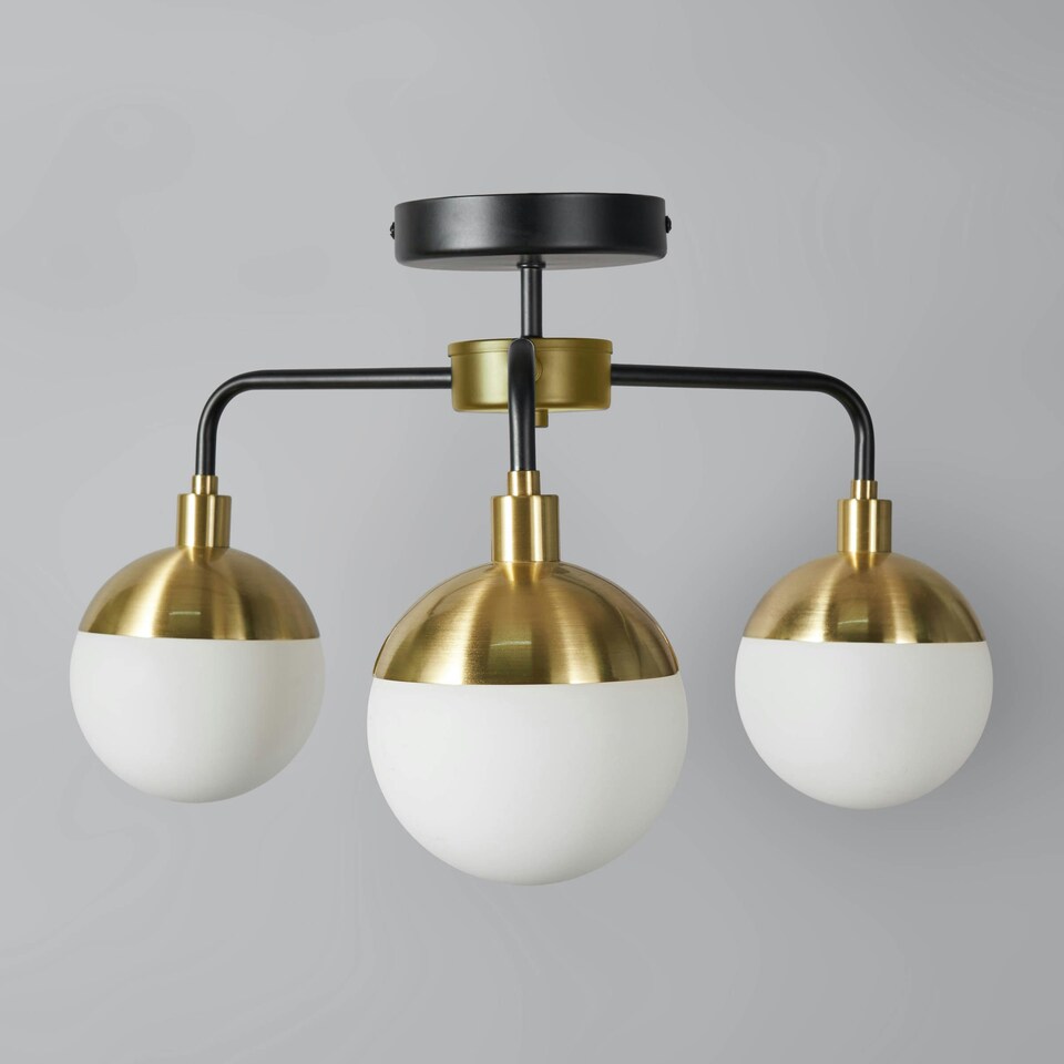 image 1 of BHS Sadie Flush Ceiling Light, Brass