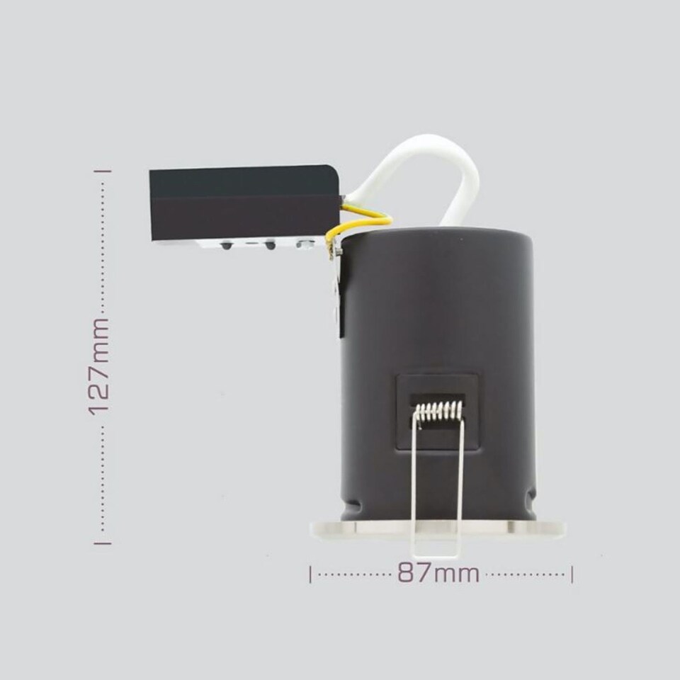 image 1 of Set of 8 Fire Rated Bathroom Downlights - Brushed Steel IP65 Recessed Downlights | Chrome | Clear | 8