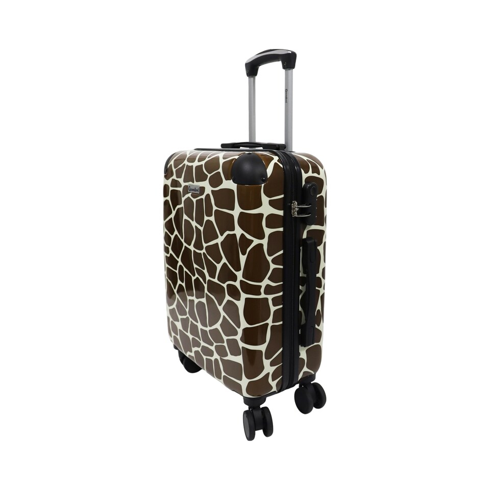 image 1 of Animal Print Hard Shell Cabin Suitcase Lightweight Spinner Carry On