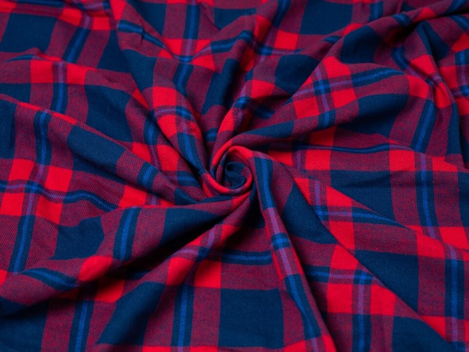 Minerva Core Range Red Brushed Cotton Flannel Fabric for Dressmaking, 144cm / 56" Wide - per metre