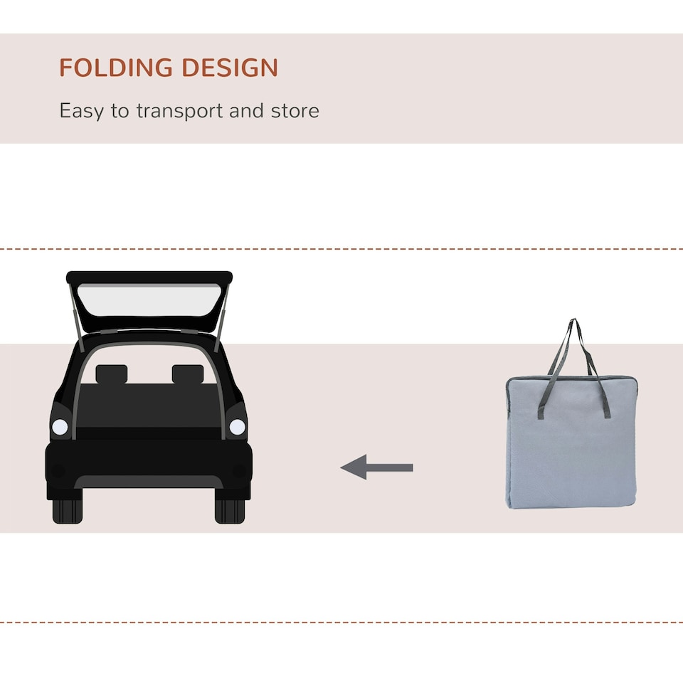 image 1 of PawHut Folding Pet Bag Carrier Car Seat Dog Cat Safety Travel Shoulder Portable