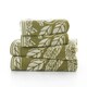image 2 of Mixed Leaves 100% Cotton 550gsm Supersoft Towels Green | Green | Hand towel