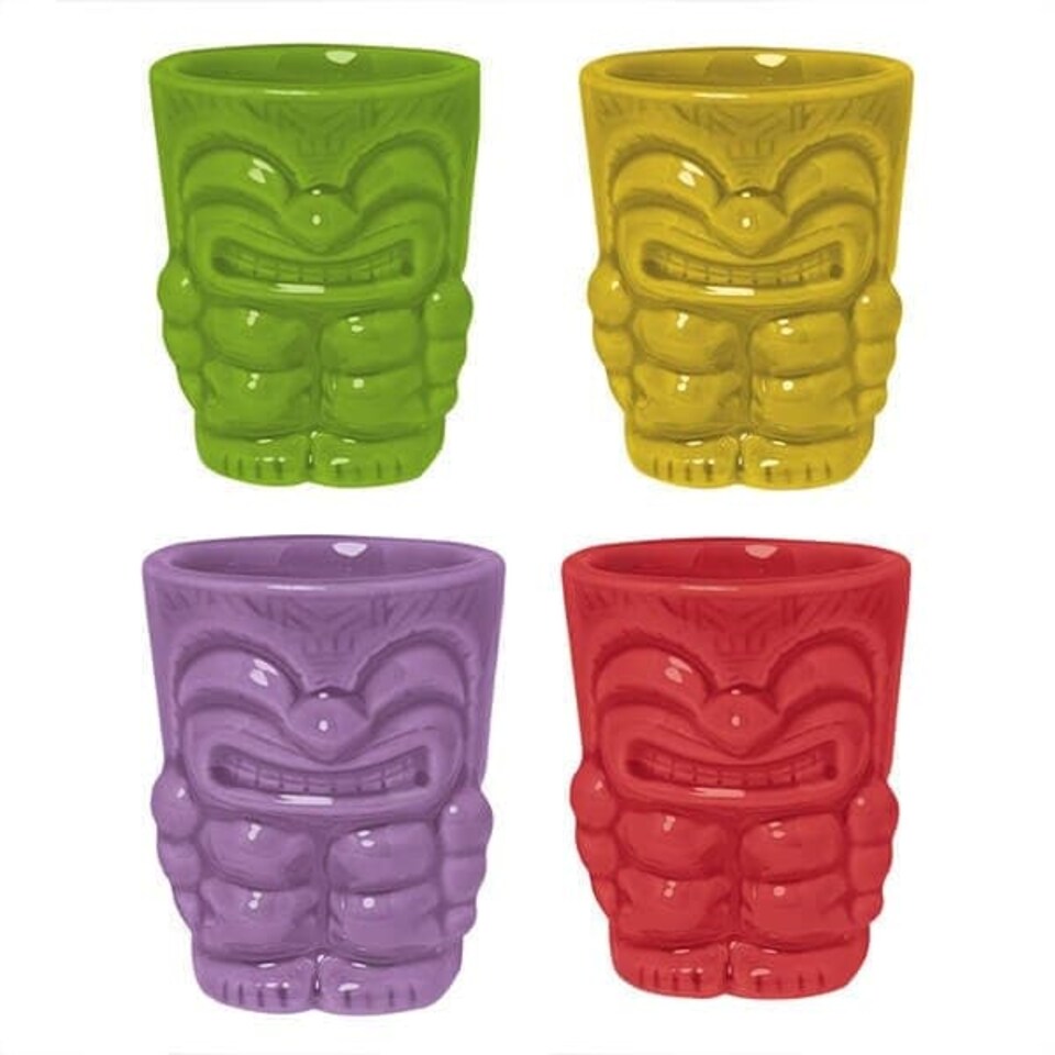 image 1 of Bar Bespoke Ceramic Tiki Shots 4 Pack