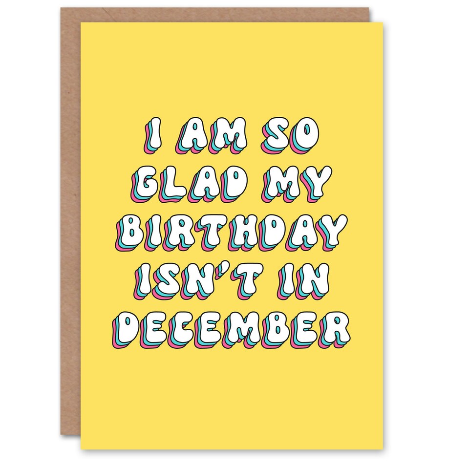 image 1 of Retro So Glad My Is Not December Woman Her Birthday Card