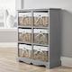 image 1 of Chest Of Drawers Hallway Storage Organiser Wooden Wicker Baskets Fully Assembled | Grey