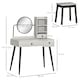 image 7 of HOMCOM Dressing Table Set with 3 Drawers, Storage shelves and Stool, Grey