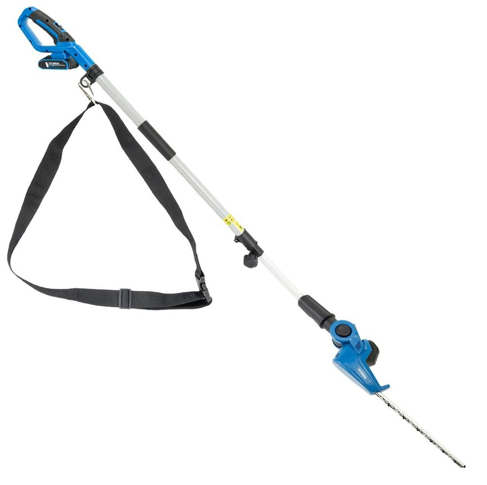 image 1 of Hyundai 20V 450mm Cordless Long Reach Pole Hedge Trimmer, 2.6m Long Reach, 2.0Ah li-ion Battery & Charger