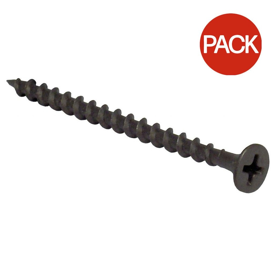 Picardy Phosphate Drywall Screws (Pack Of 1000) - Black - 0.39 x 3.8cm