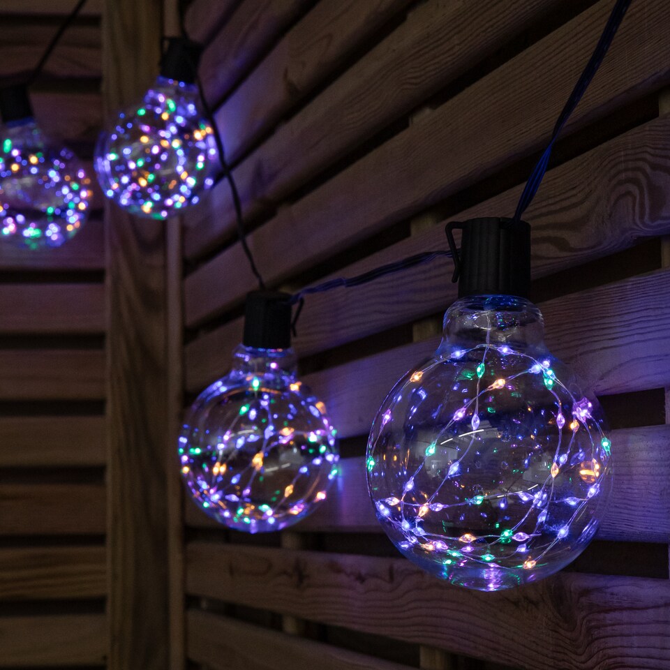 image 1 of 9.5m Set of 20 Connectable Galaxy Festoon Firefly String Lights with Multi-Coloured LEDs