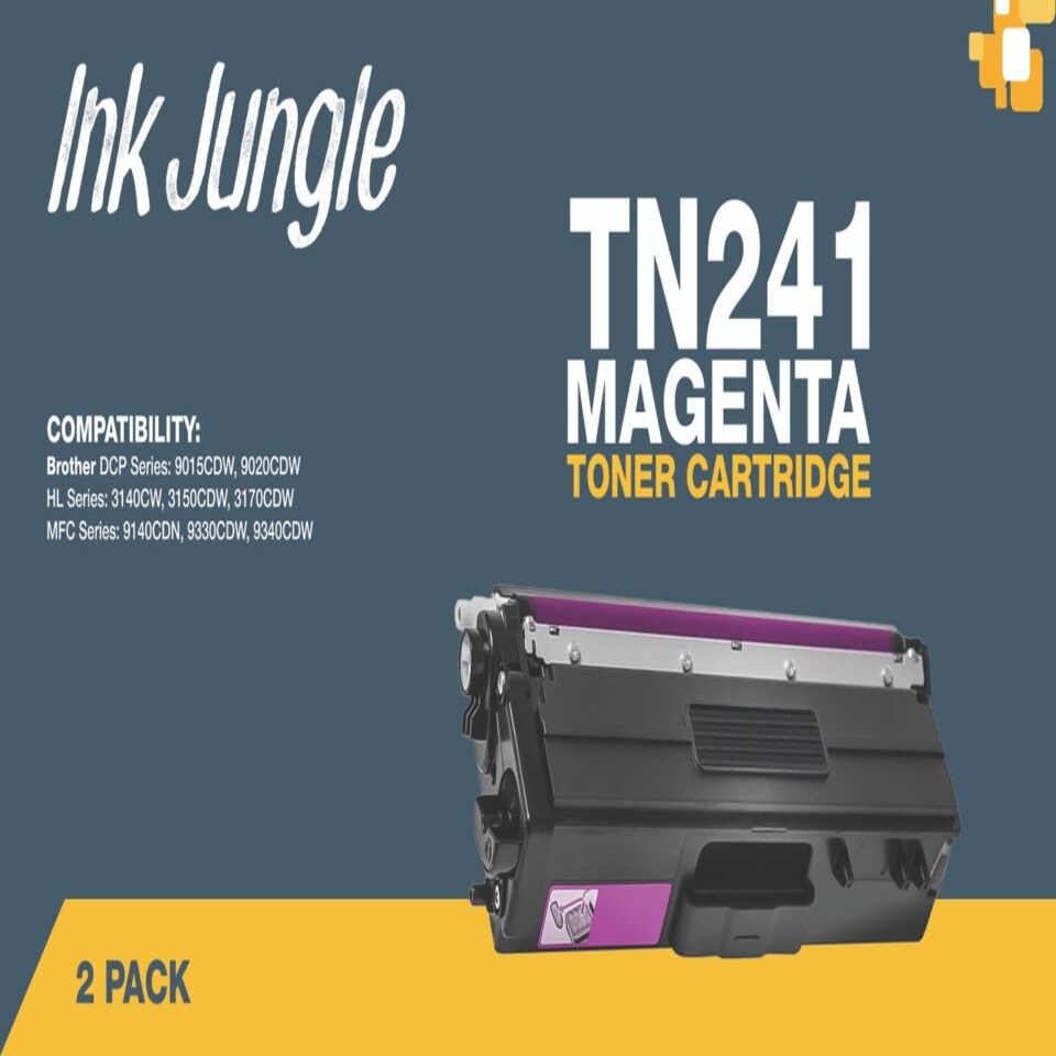 image 1 of 2x Compatible Brother TN241 Magenta Toner Cartridges Pink