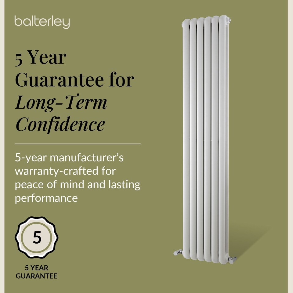 image 1 of Aspire Vertical Double Panel Radiator 1800mm x 383mm - Gloss White | White | Gloss White | 1