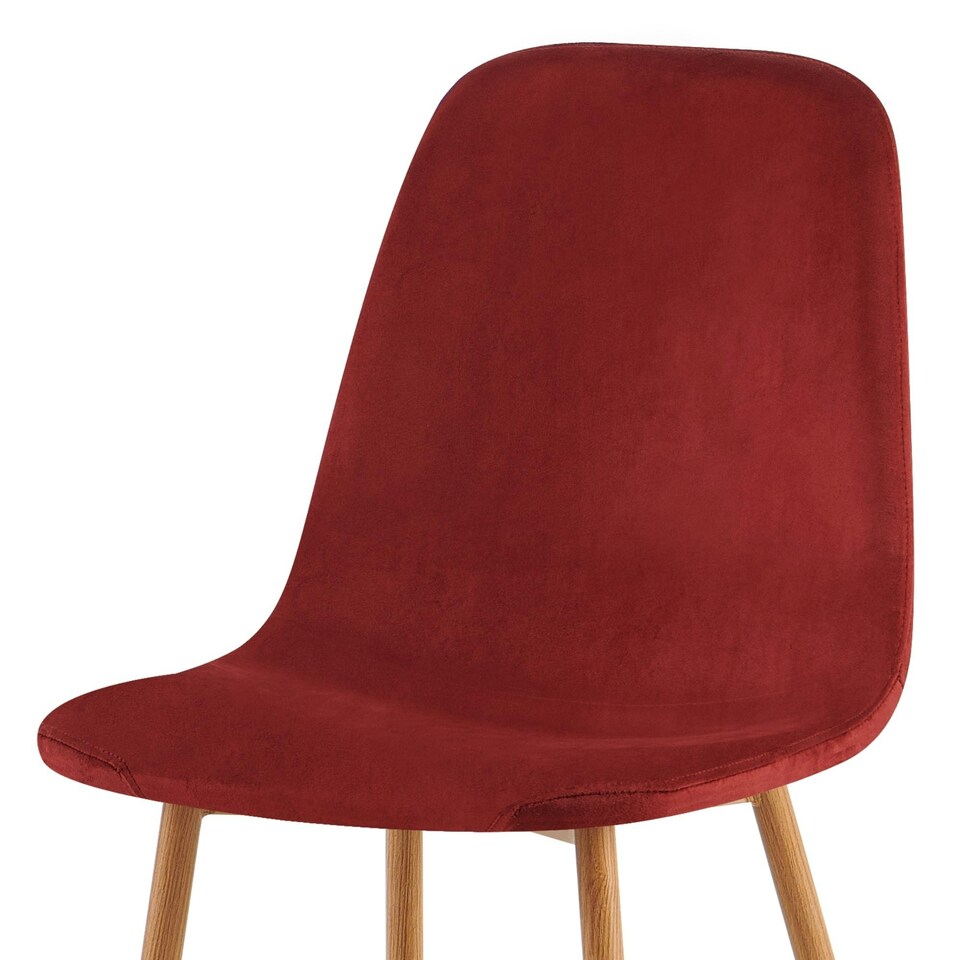 image 1 of Luxe Dining Chair 2pc Madder Brown Wood Printed Coating Brown