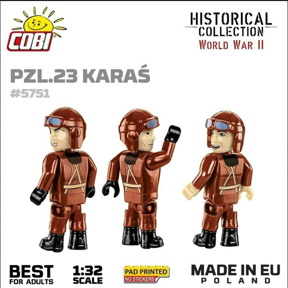 image 1 of PZL.23 Karas brick plane model - COBI 5751- 586 bricks