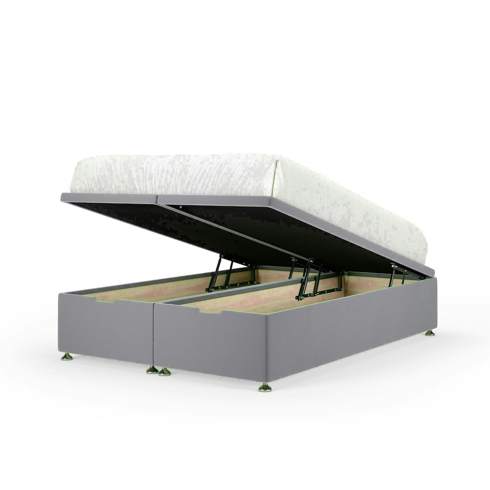image 1 of Silver Plush Velvet Ottoman Base Super King | Multi
