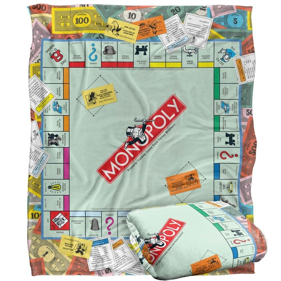 image 1 of Monopoly Game Scene Blanket - Multicoloured - One Size