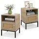 image 1 of COSTWAY Nightstand Set of 2 Accent Table with Storage Brown
