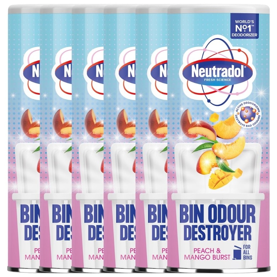 image 1 of Neutradol Odour Destroyer Dustbin Powder Peach & Mango Burst 350g