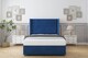 image 2 of Sloomy Devonshire Navy Plush Divan Bed Base 2 Drawers Foot-End With 54 Inch Wingback Headboard | Blue | Navy | Double | 1