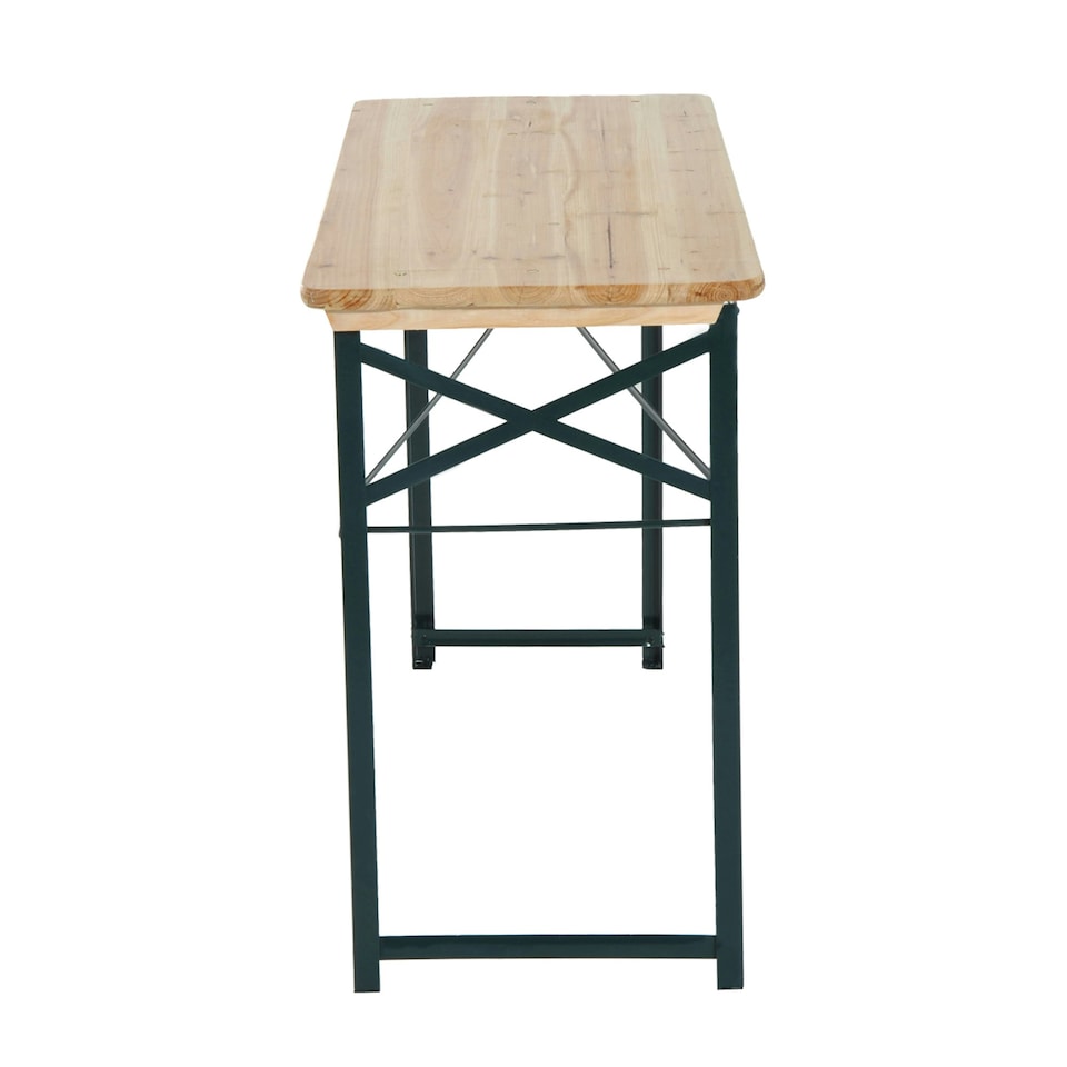 image 1 of Outsunny 3PC Wooden Garden Picnic Set Patio Dining Table Bench Chair Party