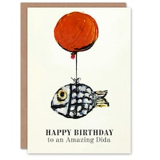 An Amazing Dida Fun Fish Fishing Angler Non Binary Birthday Card