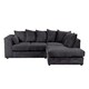 image 1 of Rivoli L Shape Corner Sofa in Jumbo Cord - Left Hand Facing Chaise Black