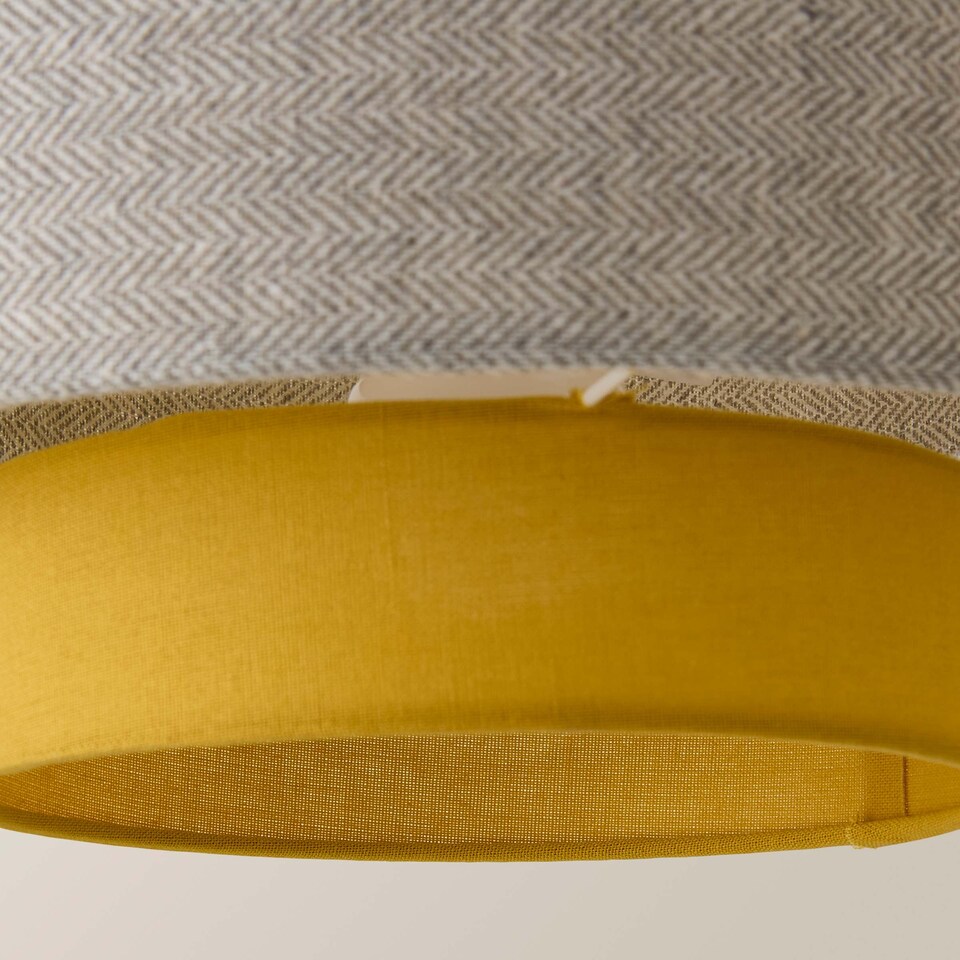 image 1 of ValueLights Mustard and Grey Herringbone Modern Ceiling Pendant Shade