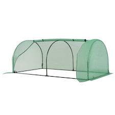 Outsunny Tunnel Greenhouse Grow House Steel Frame PE Green 200x100x80 cm