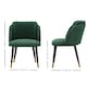 image 6 of Single Milano Velvet Dining Chair with Stylish Ribbed Back Design, Black Metal Legs with Silver Tips Green | Gold End Tips  