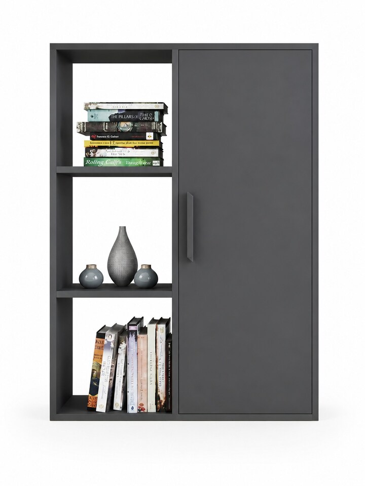 image 1 of Decorotika Patrick 3 Shelves and a Cabinet Bookcase