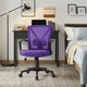 image 2 of Yaheetech Adjustable Computer Chair Study Chair with Mid Back Purple