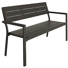 Line 2-Seater Garden Bench with Aluminum Frame, 128x59x88 cm | Grey | dark grey | 1