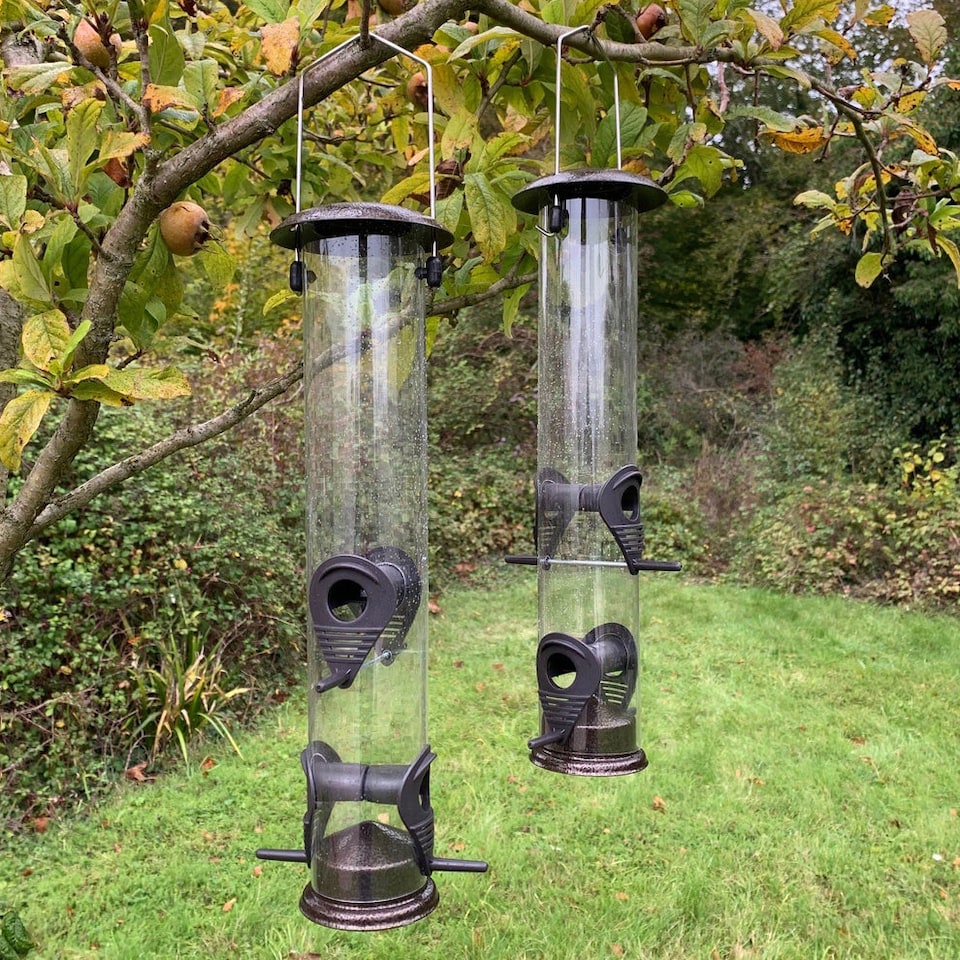 image 1 of Large Hanging Bird Seed Feeders (Set of 4)