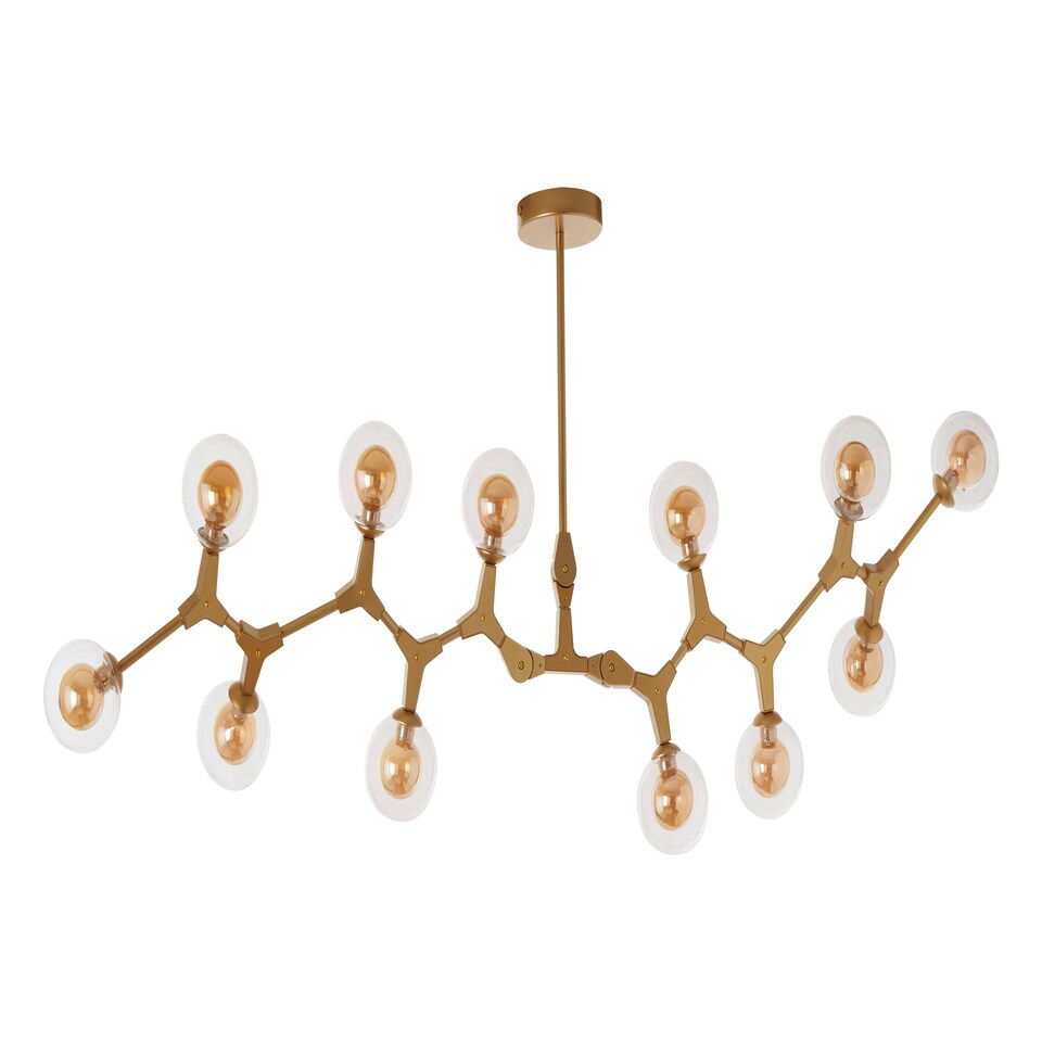 image 1 of Interiors by Premier 12 Arm Gold Finish Pendant Light