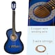 image 4 of HOMCOM 38 Inch Full Size Blue Classical Acoustic Electric Guitar Kids Guitar and Junior Guitar   Premium Gloss Finish w/Case - Blue