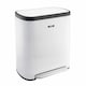 image 1 of Cooks Professional Recycle Bin 60L with Single Pedal, Dual Compartments & Soft Close Lid | White