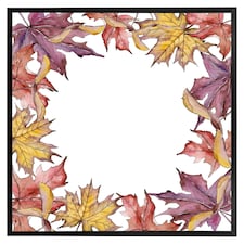 Gold & purple leaves (Picture Frame) Black | XL