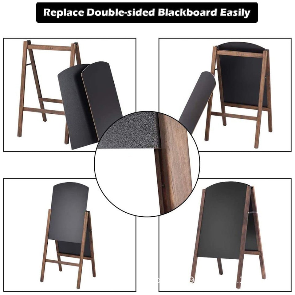 image 1 of Living and Home Double-Sided A-Frame Chalkboard Sign for Indoor & Outdoor Use | Black