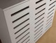 image 5 of Oslo 3 Door Wooden Shoe Storage Cabinet Rack Stand Cupboard Slatted Doors | Grey