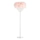 image 1 of Modern Chandelier Style Pink Feather Floor Lamp with Waterfall Acrylic Droplets | Pink